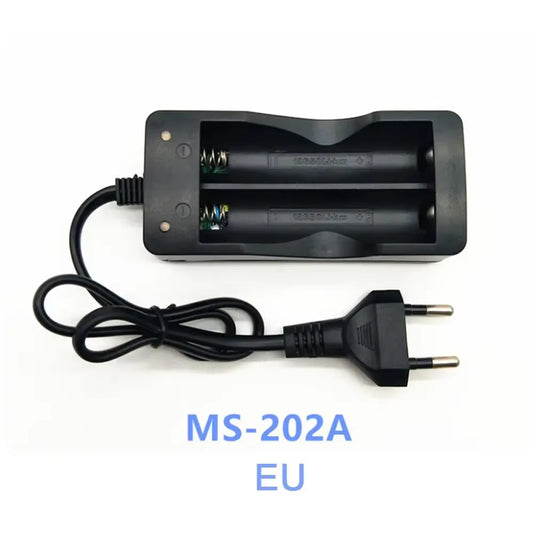 18650 Battery Charger US/EU Plug 2 Slots Smart Charging Safety Fast Charge 18650 Li-Ion Rechargeable Battery Charger