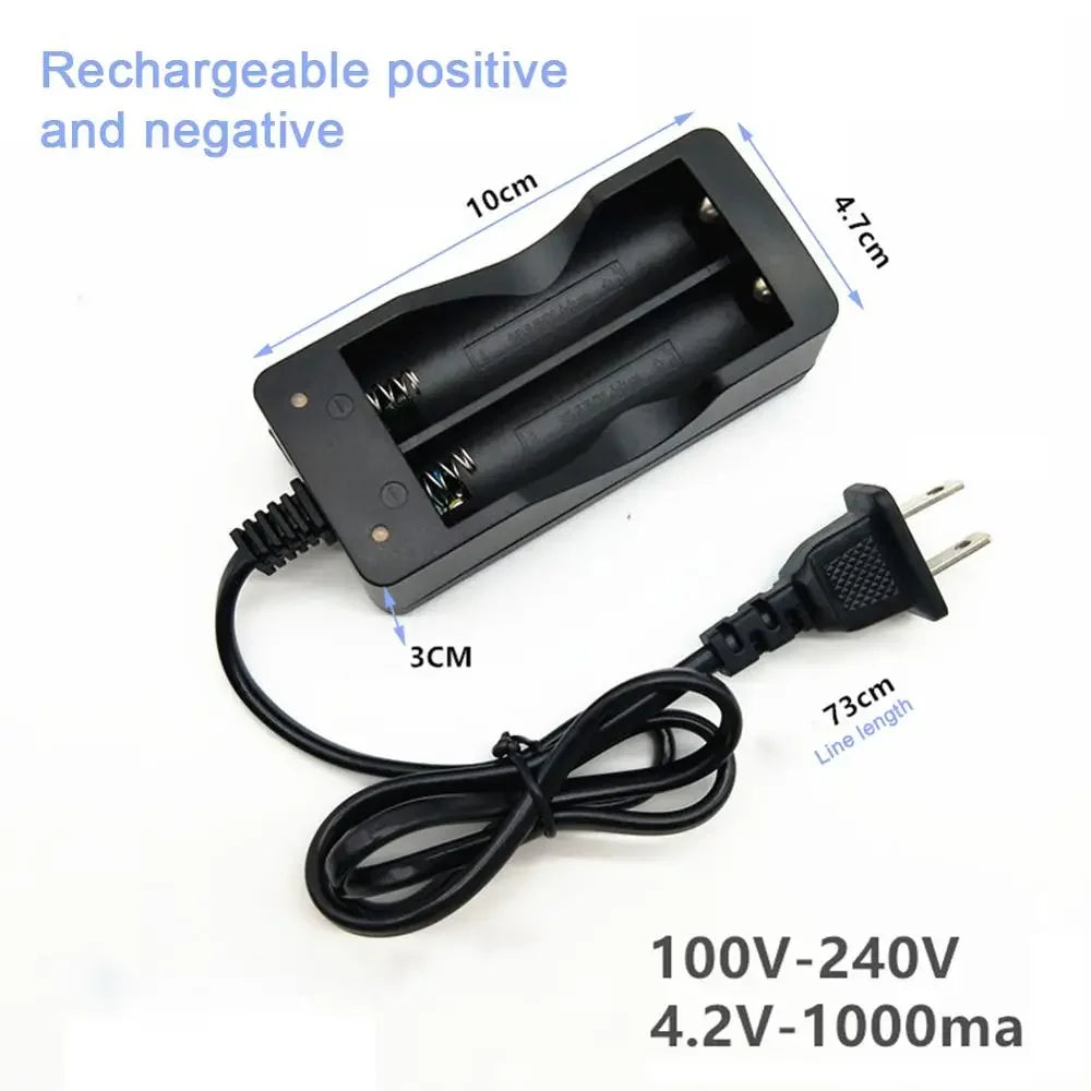 18650 Battery Charger US/EU Plug 2 Slots Smart Charging Safety Fast Charge 18650 Li-Ion Rechargeable Battery Charger