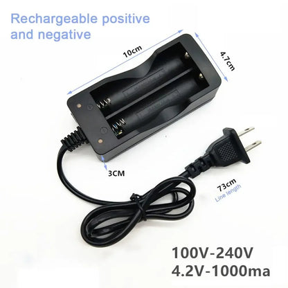 18650 Battery Charger US/EU Plug 2 Slots Smart Charging Safety Fast Charge 18650 Li-Ion Rechargeable Battery Charger