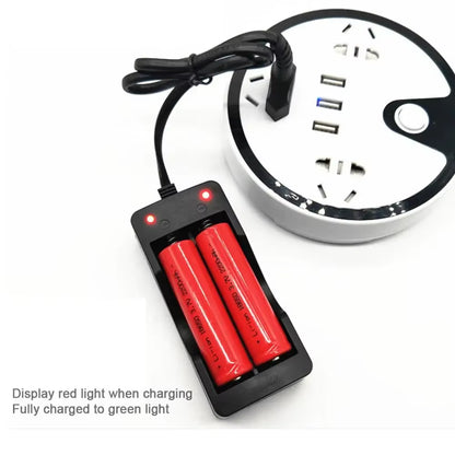 18650 Battery Charger US/EU Plug 2 Slots Smart Charging Safety Fast Charge 18650 Li-Ion Rechargeable Battery Charger