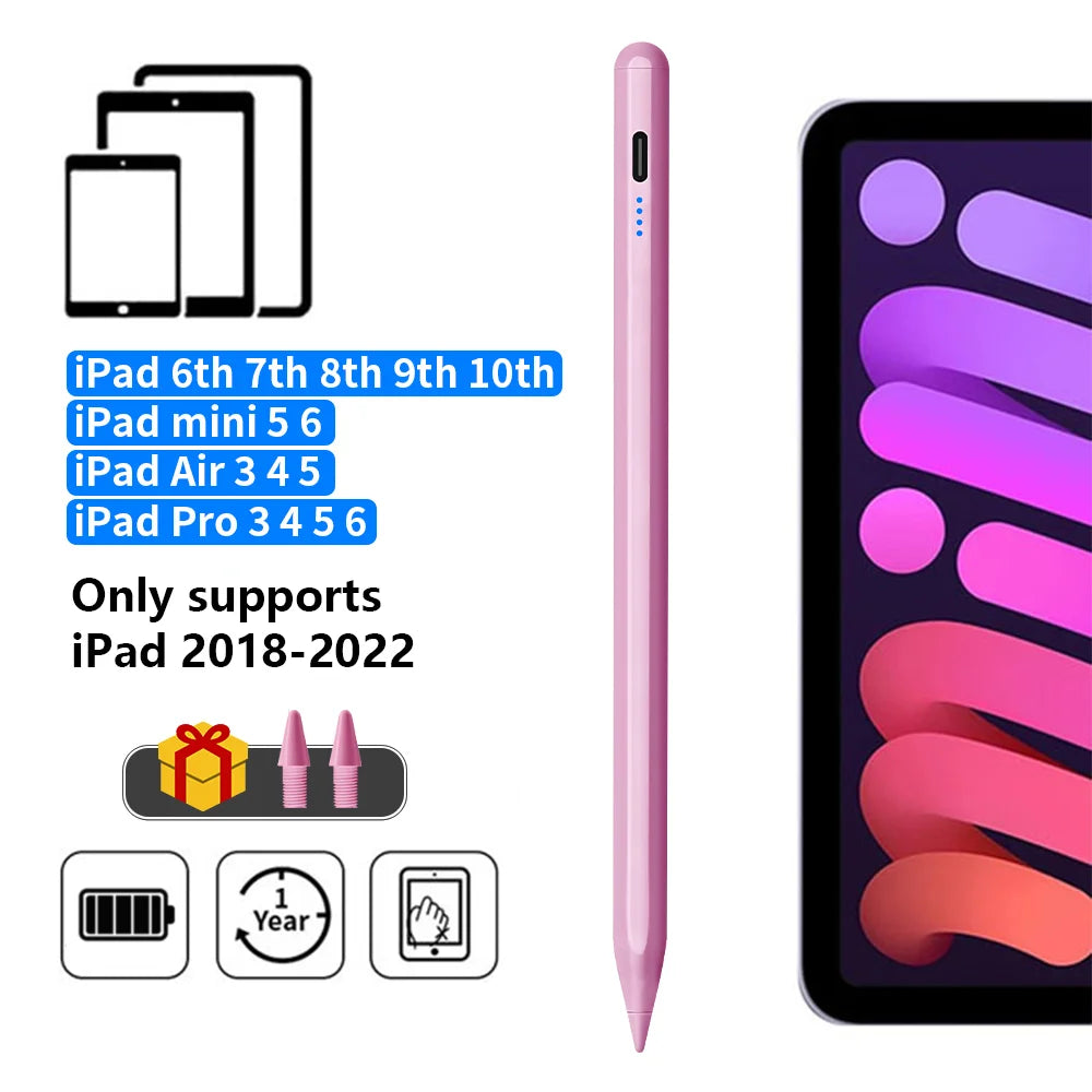 Stylus Pen  Ipad Palm Rejection Power Display for Ipad Pencil Accessories 2022 2021 2020 2019 2018 Pro Air Mini Stylus