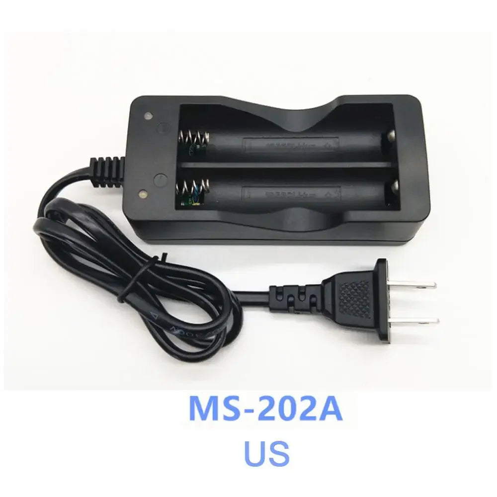 18650 Battery Charger US/EU Plug 2 Slots Smart Charging Safety Fast Charge 18650 Li-Ion Rechargeable Battery Charger