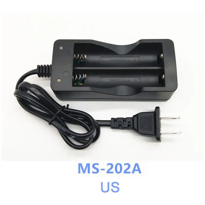 18650 Battery Charger US/EU Plug 2 Slots Smart Charging Safety Fast Charge 18650 Li-Ion Rechargeable Battery Charger