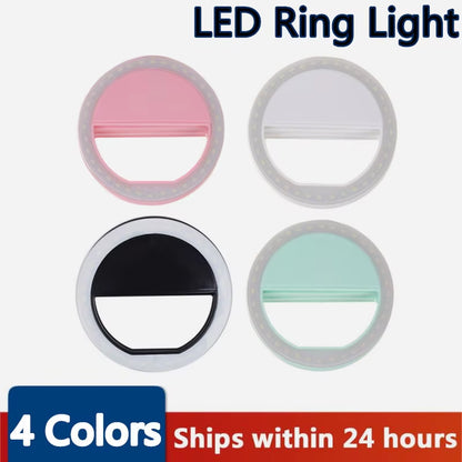 36 LED Portable Light Night Phone Flash Light Led Camera Clip-On Mobile Phone Selfie Ring Light Video Usb Charging for All Phone