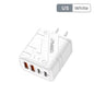 4 Ports USB C PD Charger Quick Charge 3.0 Type C USB Phone Chargers Fast Charging Adapter for Iphone 15 14 Samsung Xiaomi Huawei